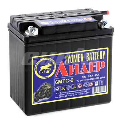 Tyumen Battery 6мтс-9 сух. 12N9-3B — основное фото